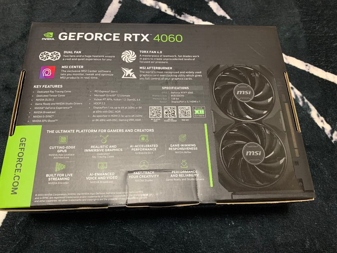 グラフィックボード・グラボ・ビデオカード MSI GeForce RTX 4060 Ventus2X Black OC