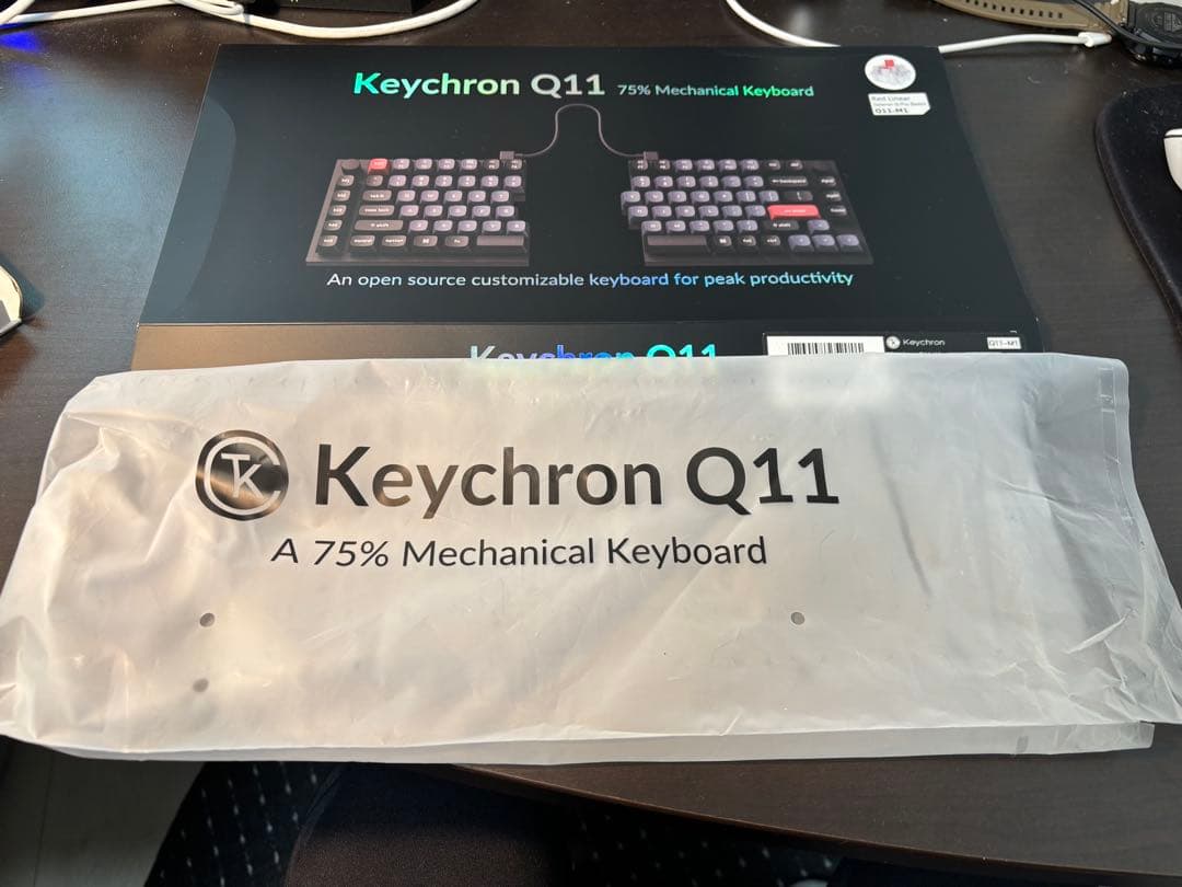 Keychron Q11 分割キーボード US配列 有線 赤軸