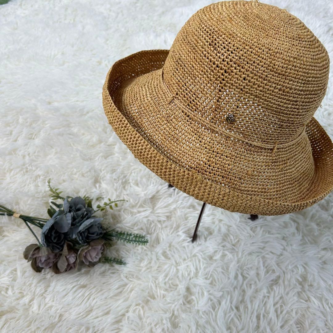 美品★ヘレンカミンスキー ハット ライトブラウン ストローハット ｂ