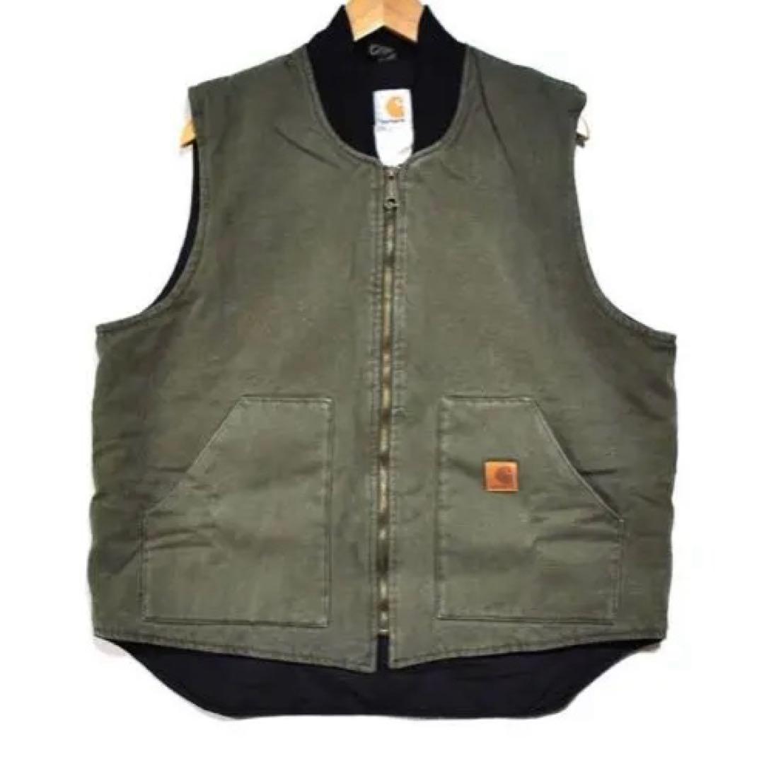 カーハート ダックベスト キルティング OD L 古着