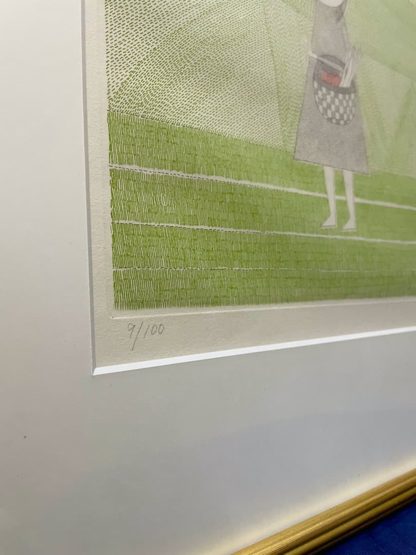 南 桂子 -KEIKO MINAMI-『少女と三匹の羊』1973年 銅版画