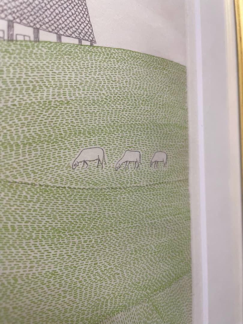 南 桂子 -KEIKO MINAMI-『少女と三匹の羊』1973年 銅版画