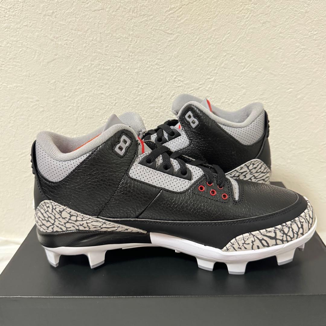 Jordan 3 Retro MCS ブラック×グレー 27cm スパイク
