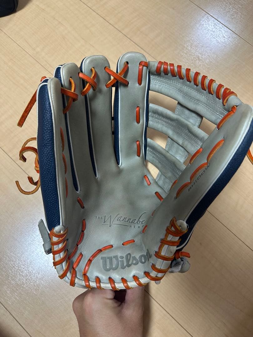 Wilson 軟式グローブ ネイビー/オレンジ