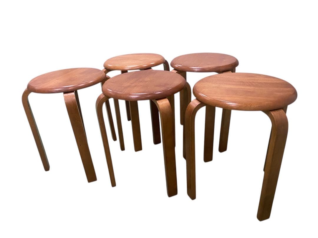 北欧風 木製スツール 木製チェア ×5脚