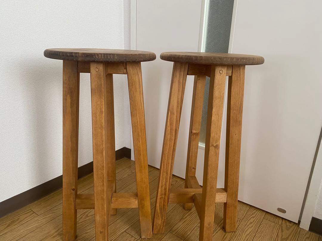 木製スツール2個セット