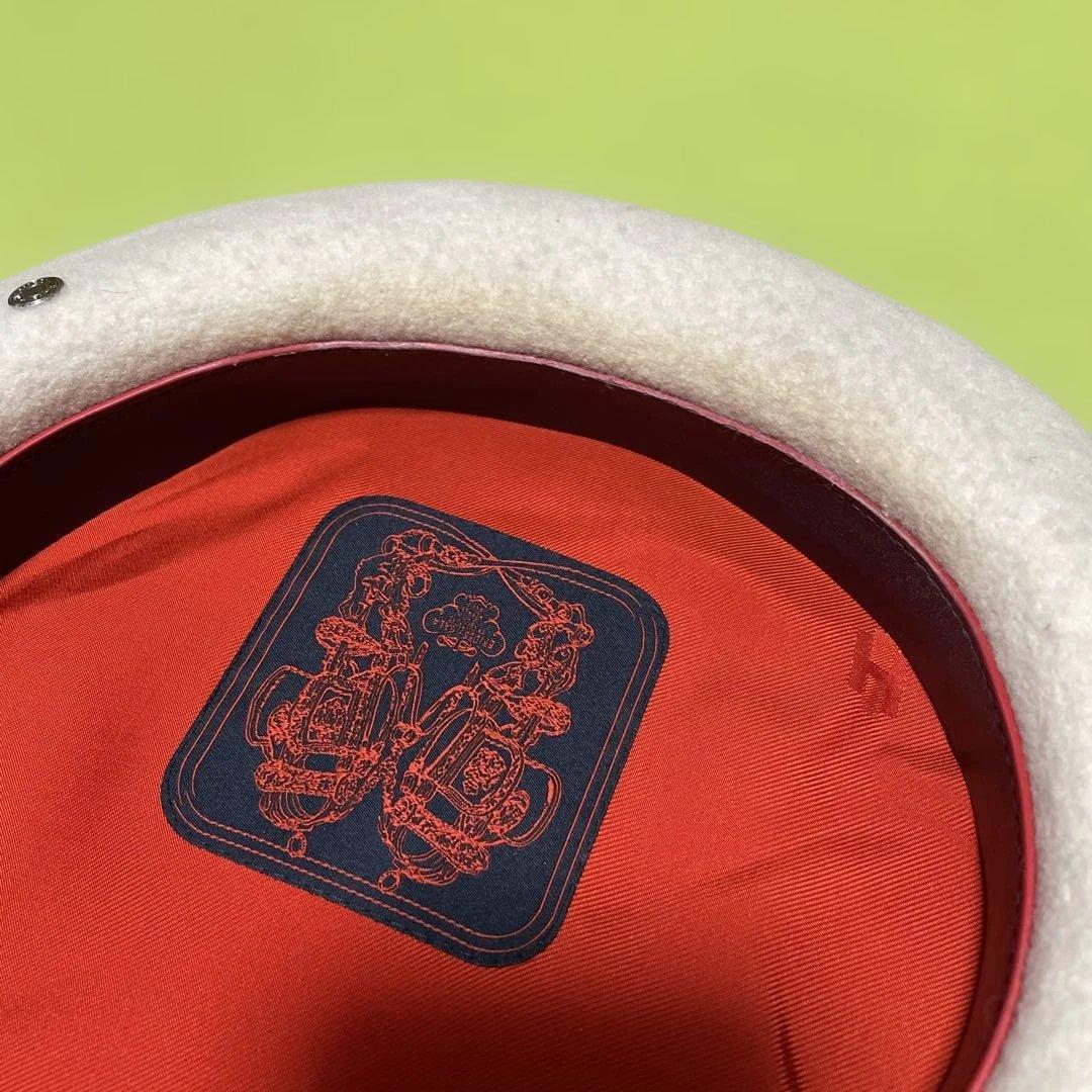 Hermes エルメス　帽子　白　サイズ56