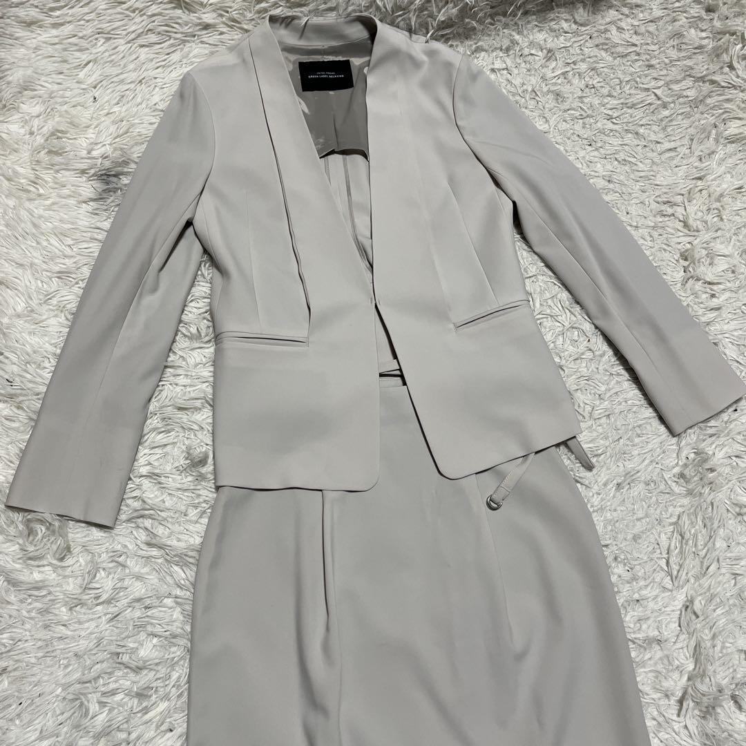 UNITED ARROWS スカートセット ライトグレー　ノーカラー ストレッチ