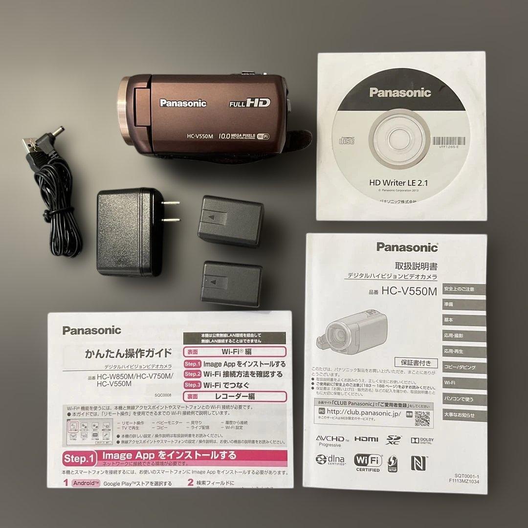 885　Panasonic ビデオカメラ HC-V550M VW VBT380