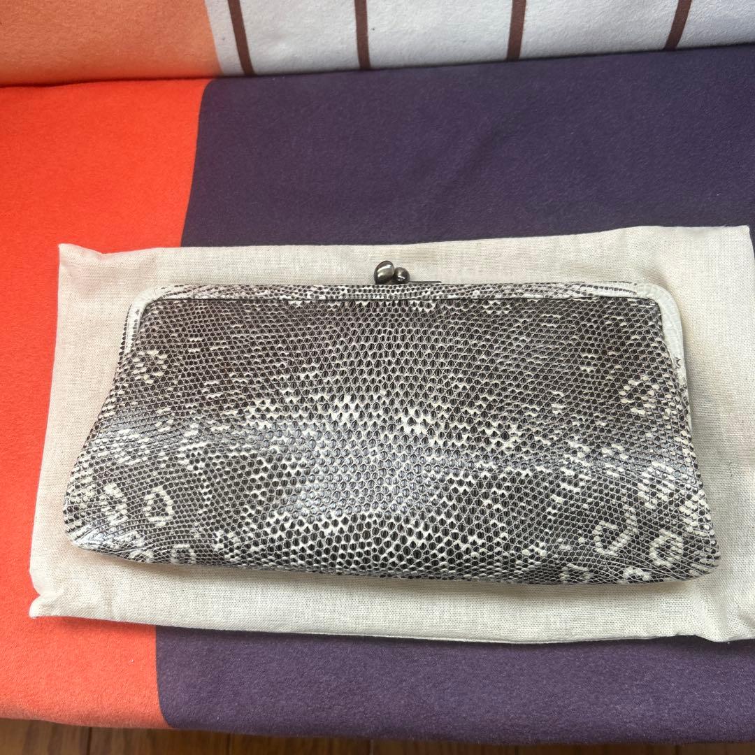 genten直営店限定品トカゲ本革がま口財布