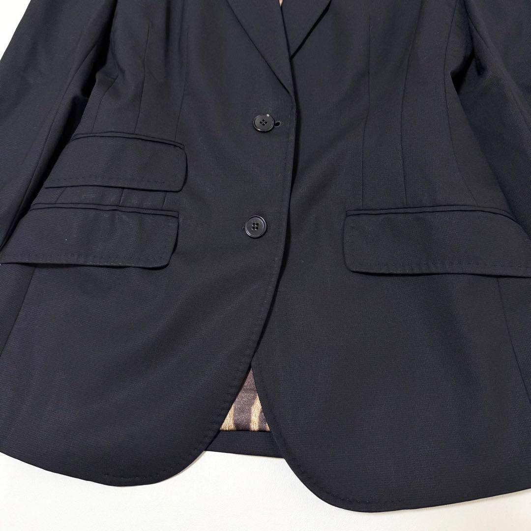 【ドルチェ＆ガッバーナ】レオパード柄テーラードジャケット（M）ブラック　シェイプ