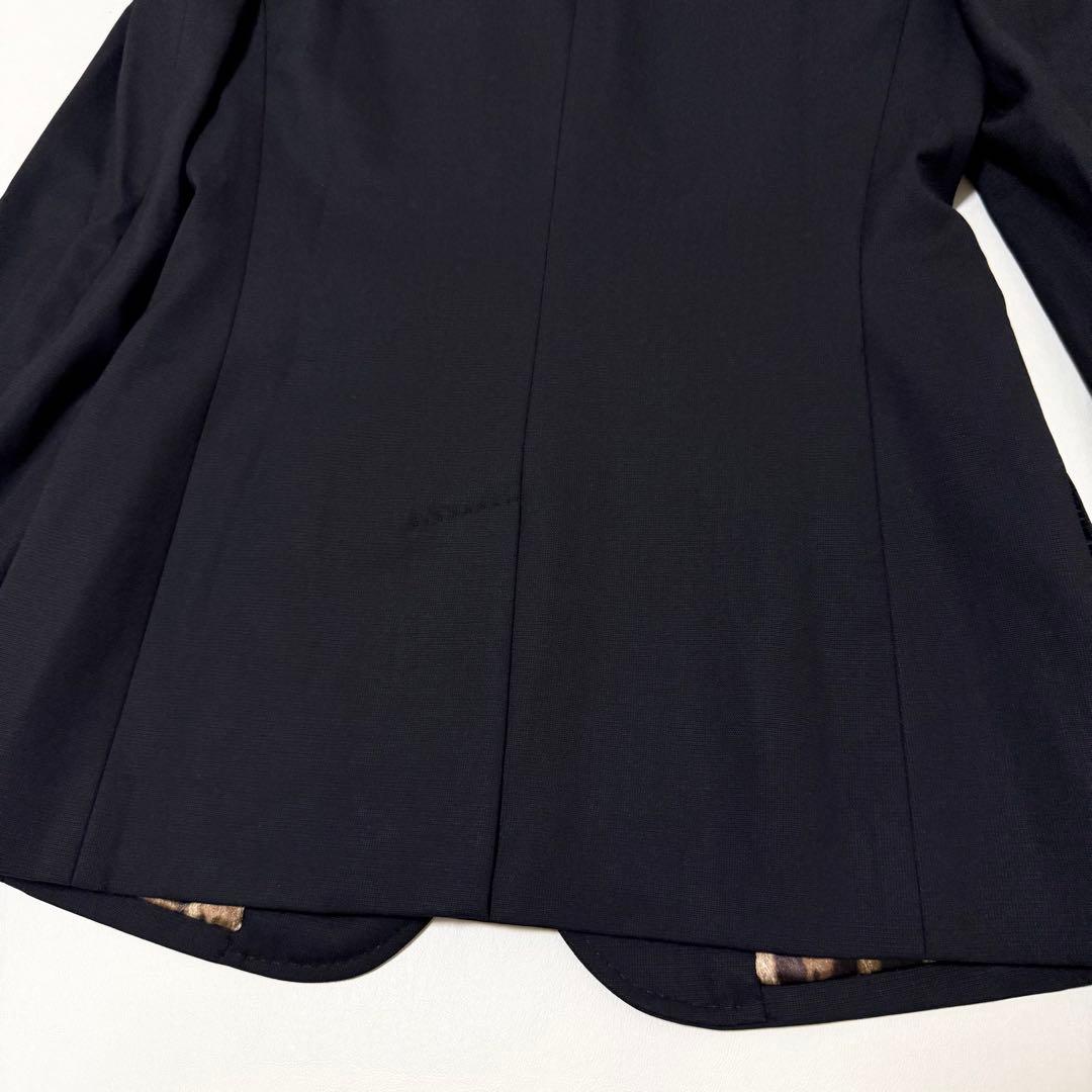 【ドルチェ＆ガッバーナ】レオパード柄テーラードジャケット（M）ブラック　シェイプ