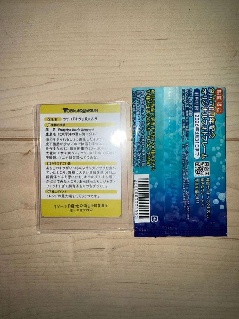最安値　鳥羽水族館 TOBA AQUARIUMコレクションカード ラッコ キラ