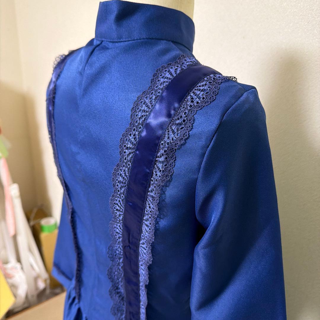 ジブリコスプレ　湯婆婆　青いロングドレスとウィッグ、特殊メイク鼻セット　美品