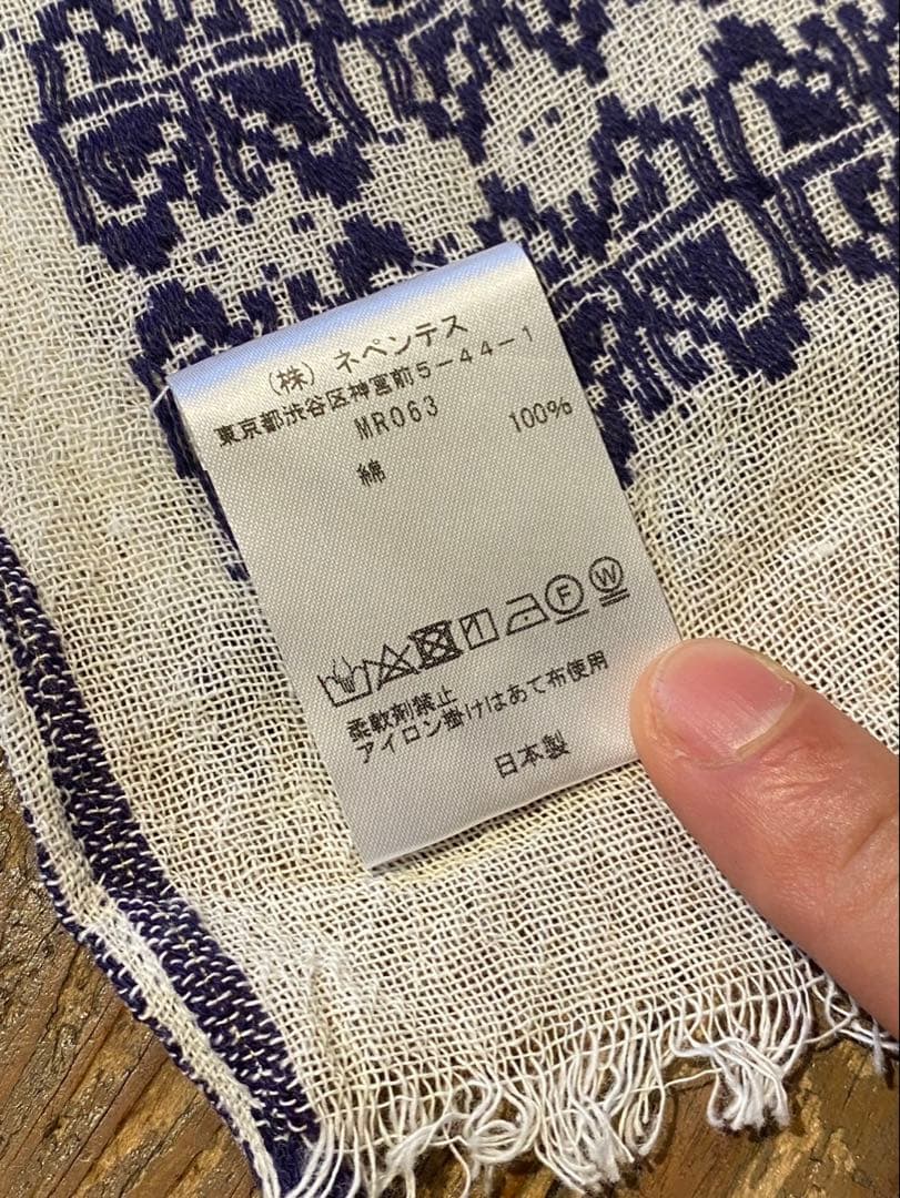 Needles 新品 未使用 ニードルズ ストール コットン ジャガード 蝶