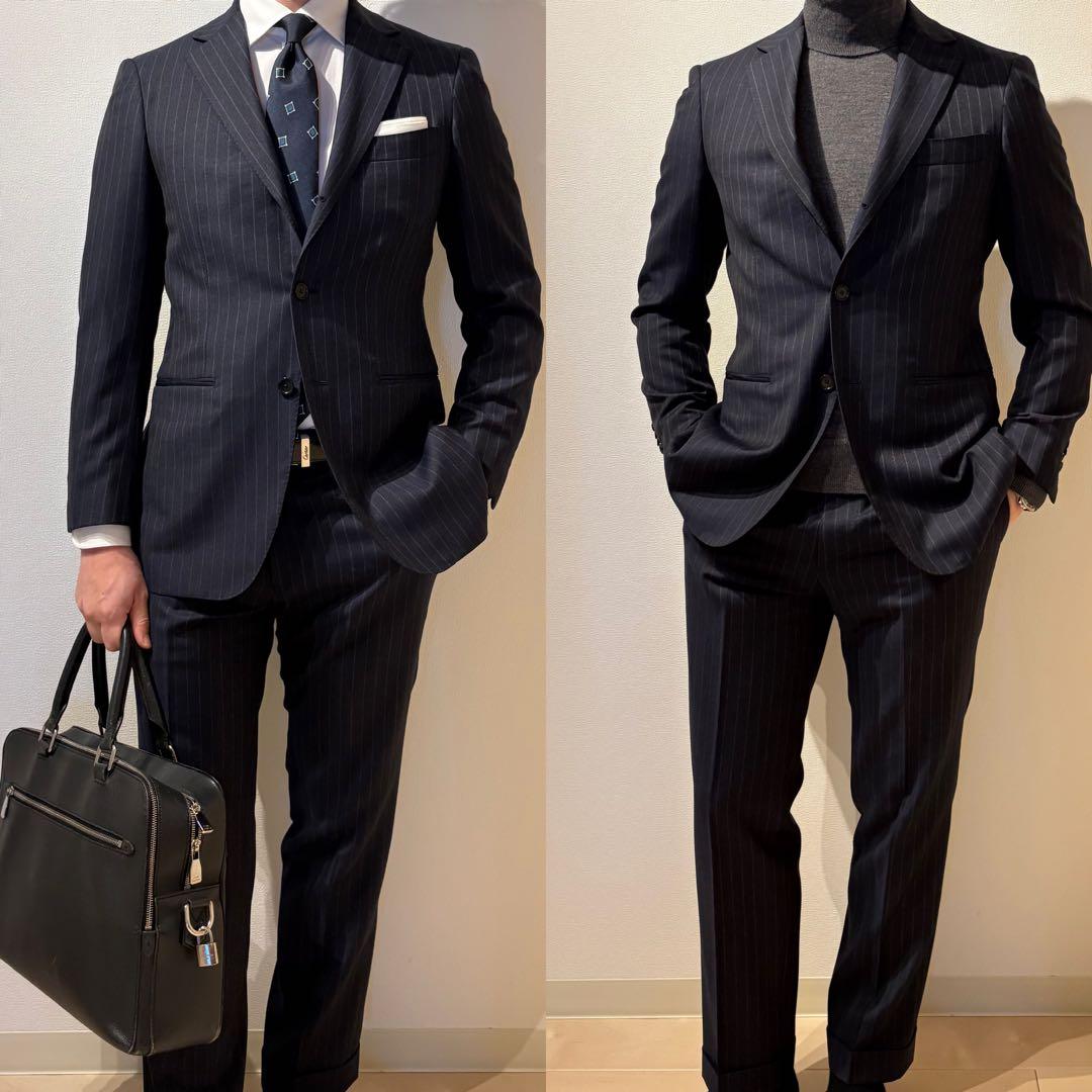 BEAMS F ビームスエフ スーツ　ネイビー 46