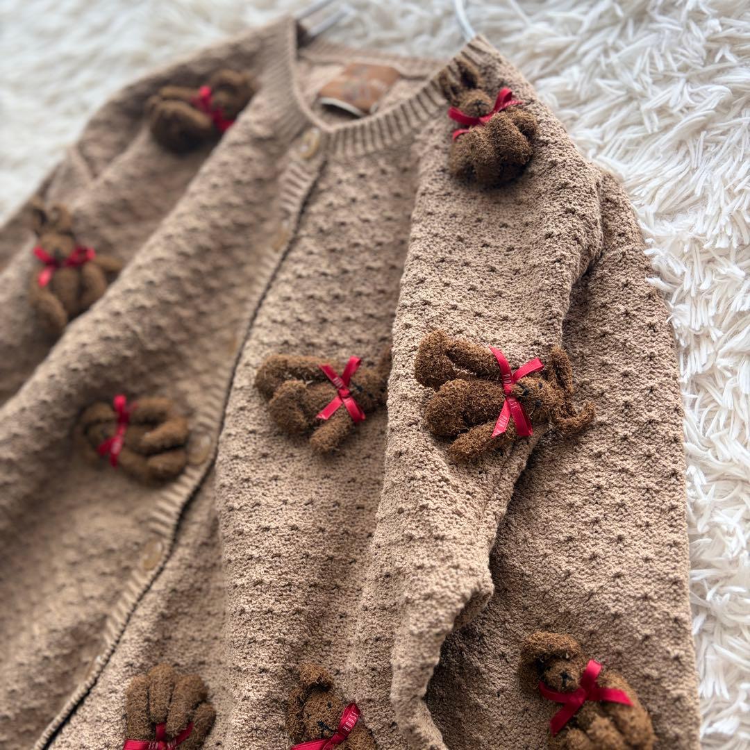 【極美品✨】希少品 PINK HOUSE ニット カーディガン うさぎ ブラウン