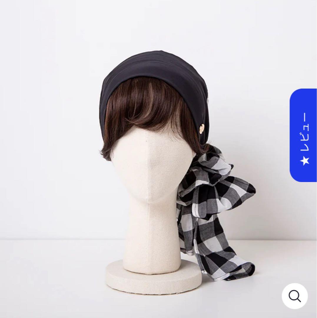 baren 前髪スカーフハット　ギンガムブラック