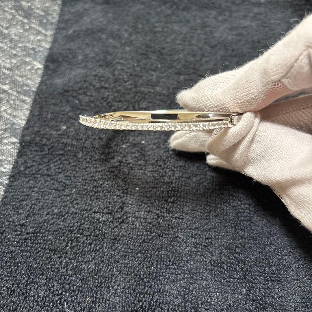 SWAROVSKI バングル ホワイト, ロジウム・プレーティング