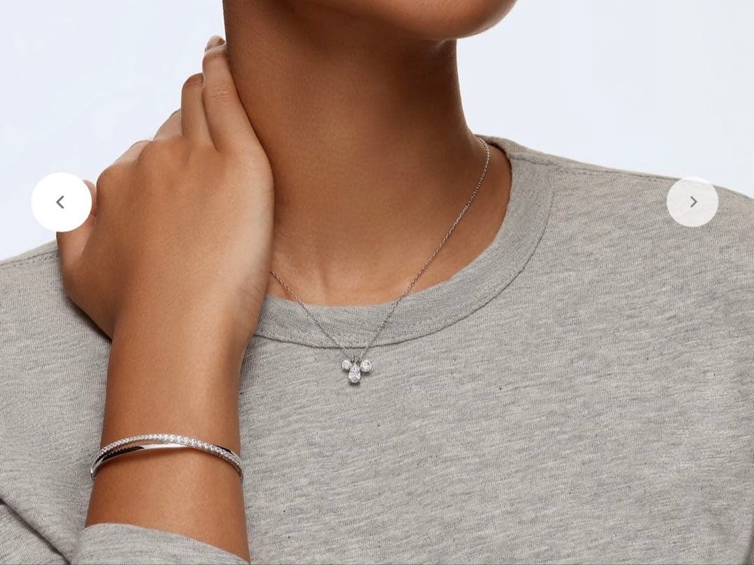 SWAROVSKI バングル ホワイト, ロジウム・プレーティング