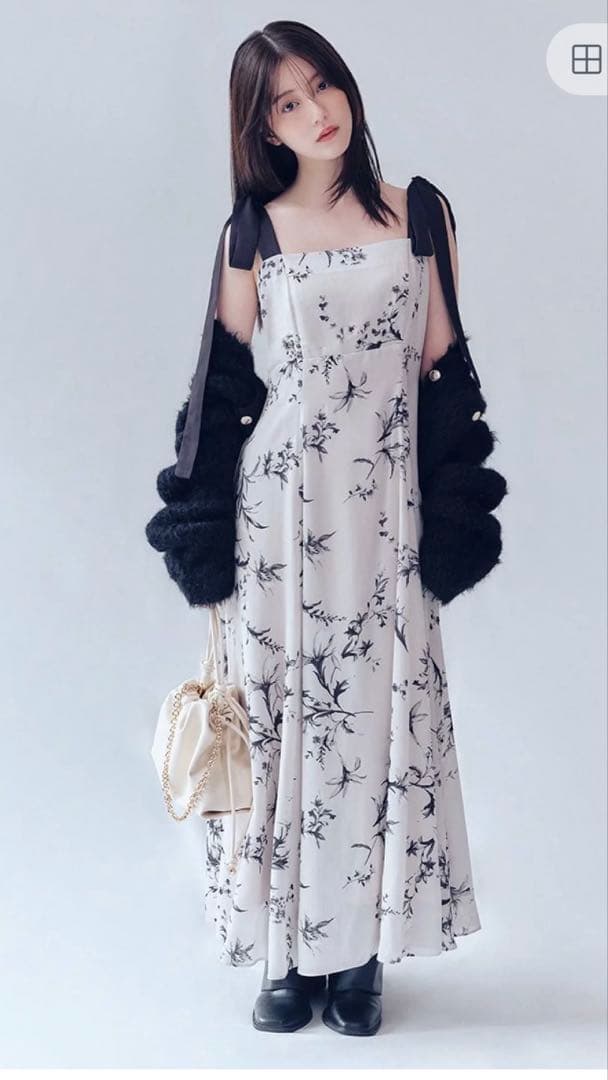 FRAY I.D リボンディテールフローラルワンピース