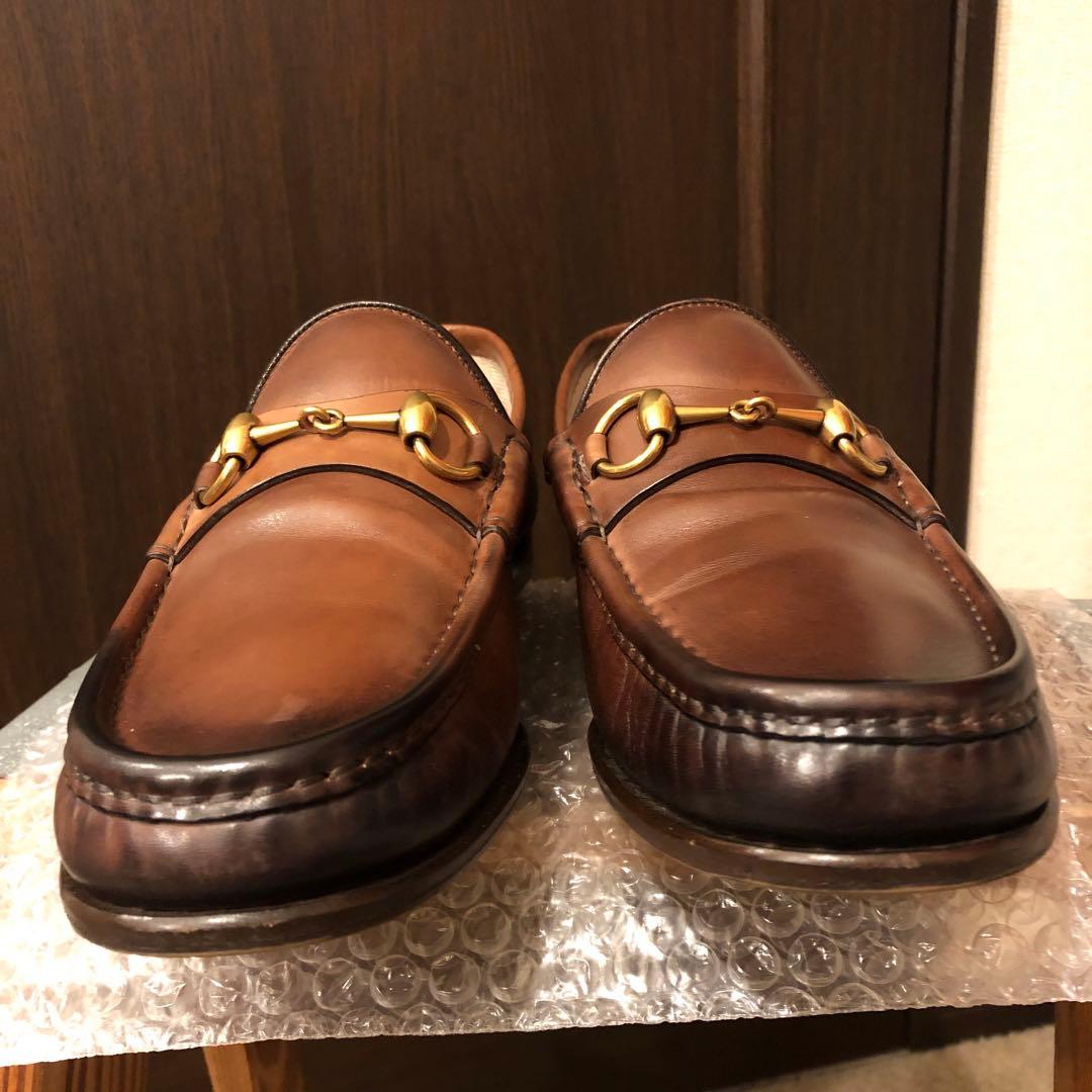 極上 GUCCI グッチ 1953 ビットモカシン ビットローファー 茶