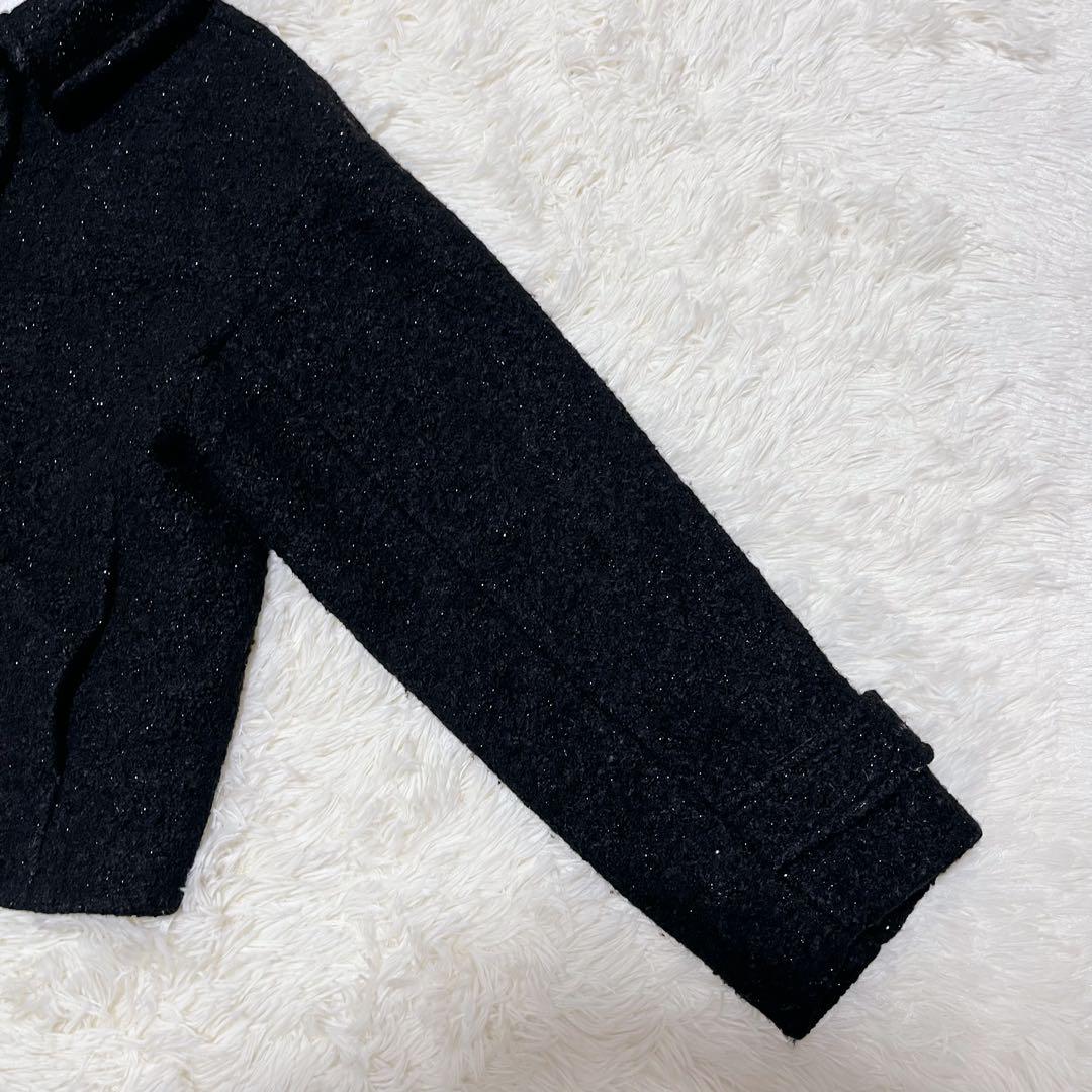 Natural Beauty Basic 圧縮ツイードジャケット ブラック　ラメ