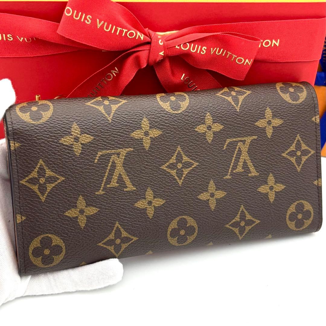 ☆美品☆ルイヴィトン 二つ折り長財布 モノグラム ポルトフォイユエミリー ローズ