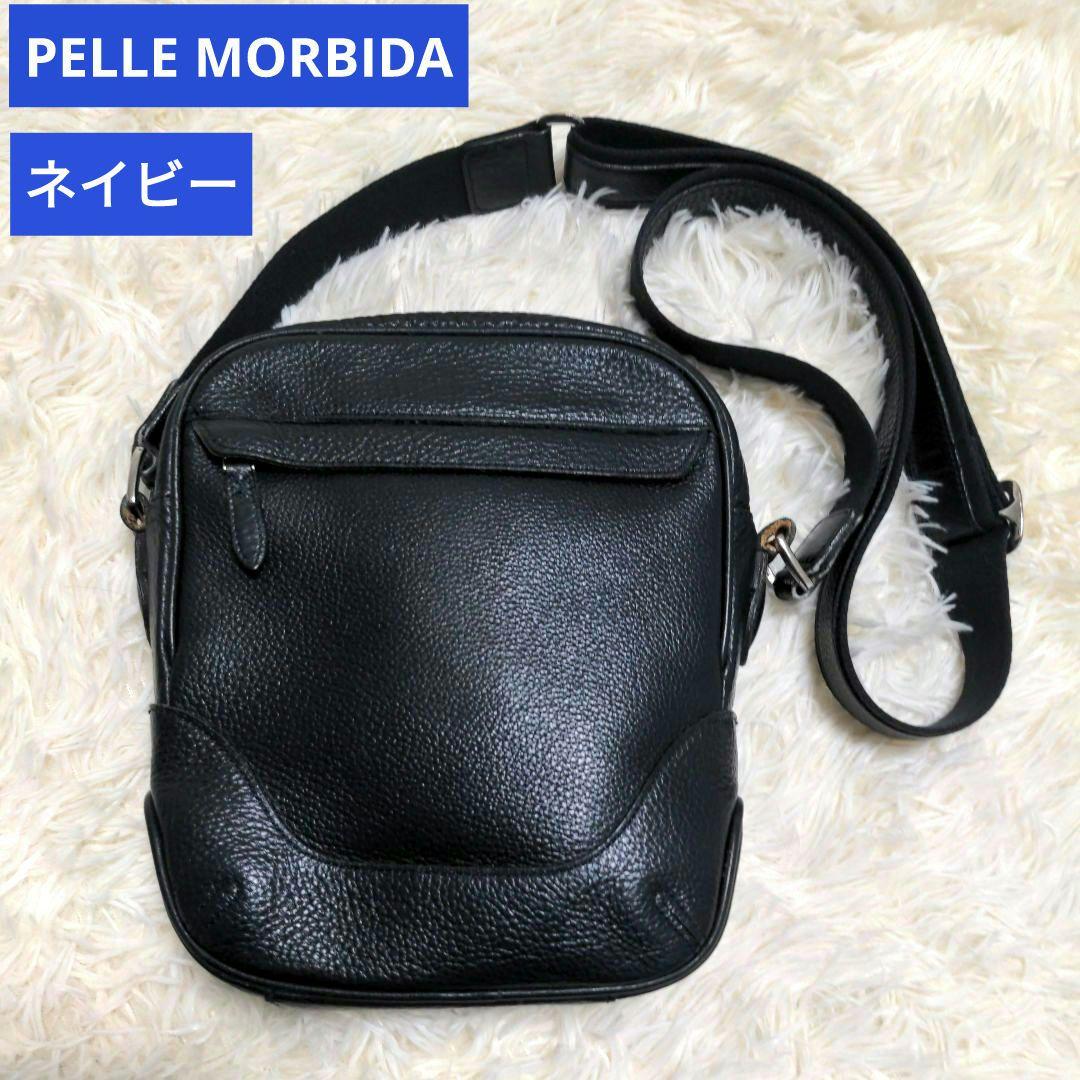 PELLE MORBIDA ペッレモルビダ ショルダーバッグ レザー ネイビー