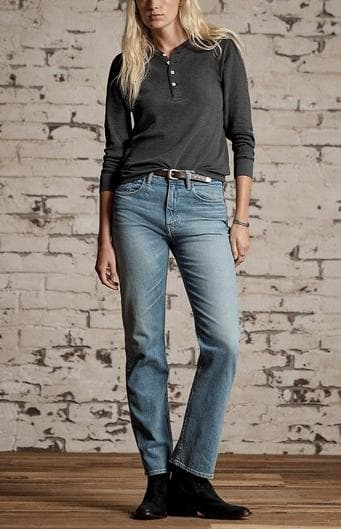 美品 RRL ストレッチ コットン ジャカード ワッフル ヘンリー　size2