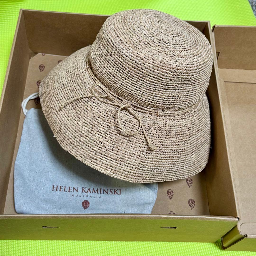 HELEN KAMINSKI 麦わら帽子 箱付き、収納袋付き