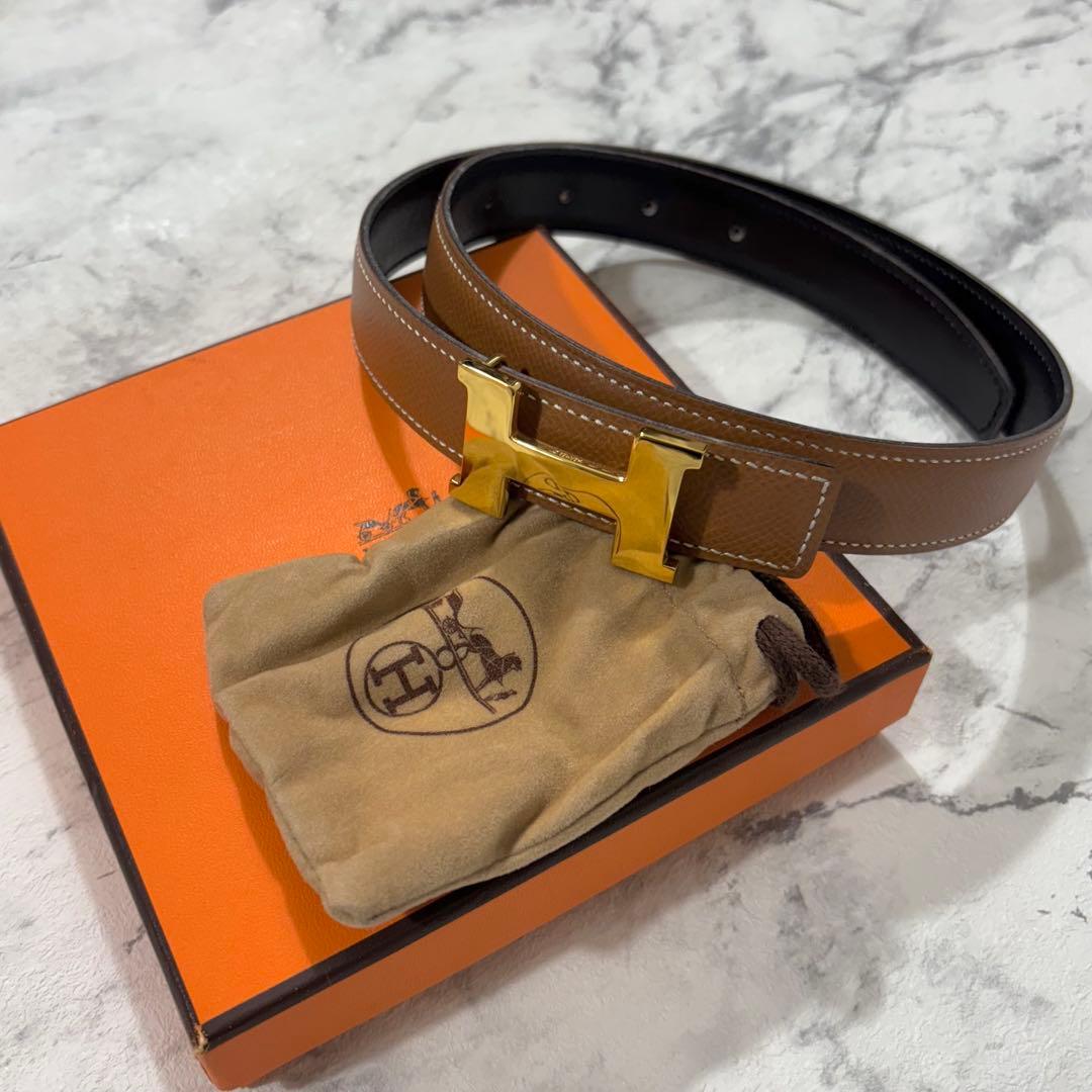 エルメス ベルト リバーシブル コンスタンス 65 ゴールドバックル Hロゴ