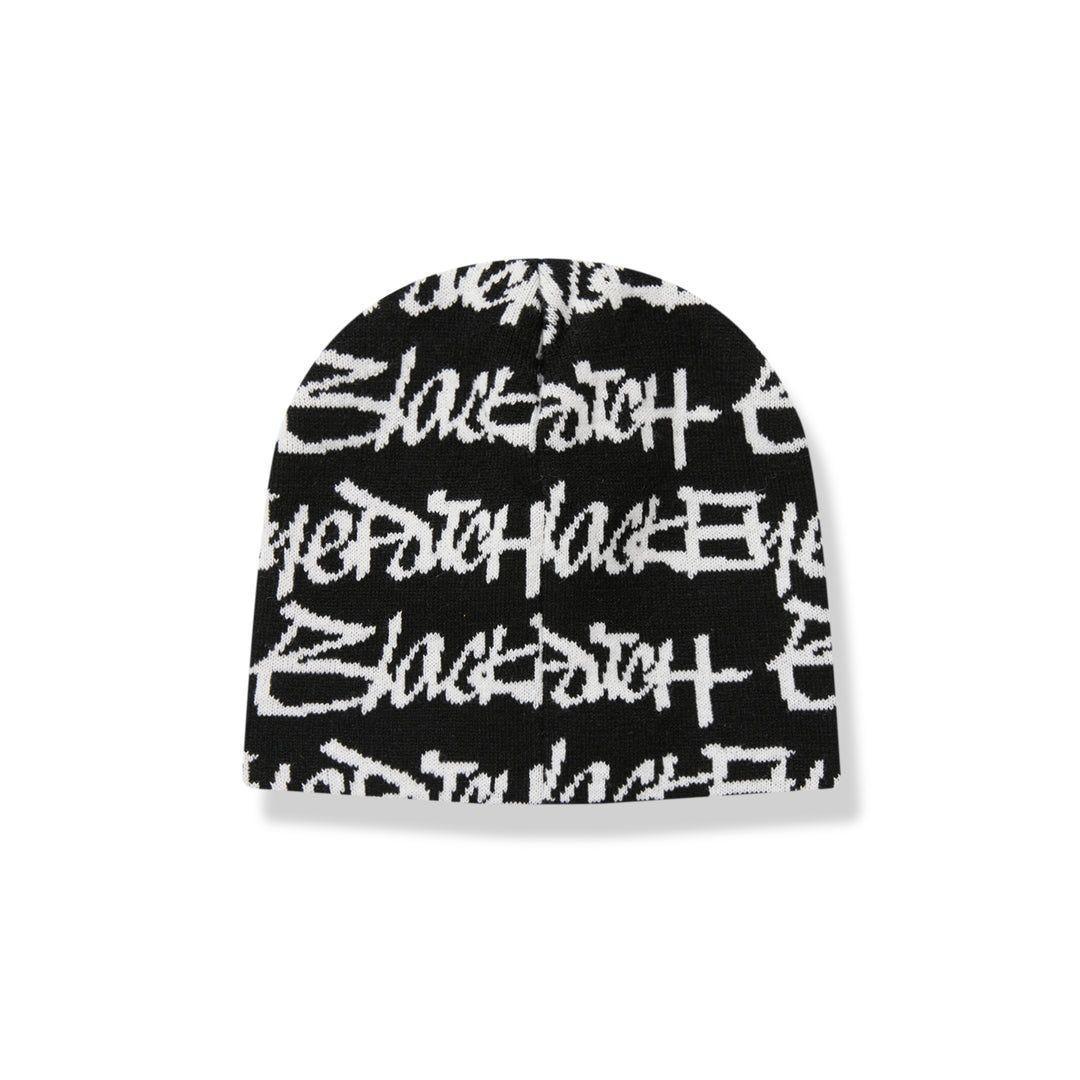 ブラックアイパッチ 総柄 新品 取扱注意 ビーニー Beanie 黒
