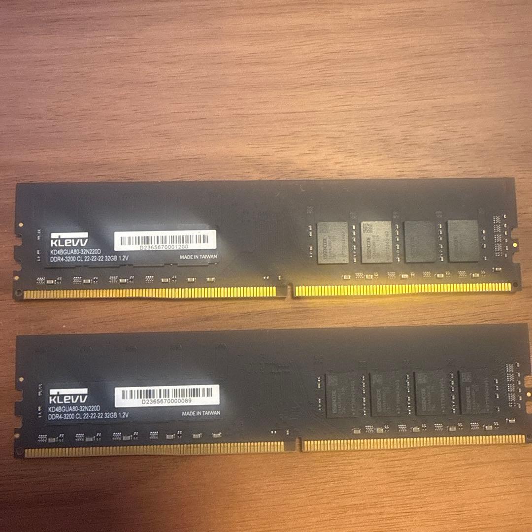 KLEVV 32GB DDR4 3200MHz メモリ 64G （32G x2）