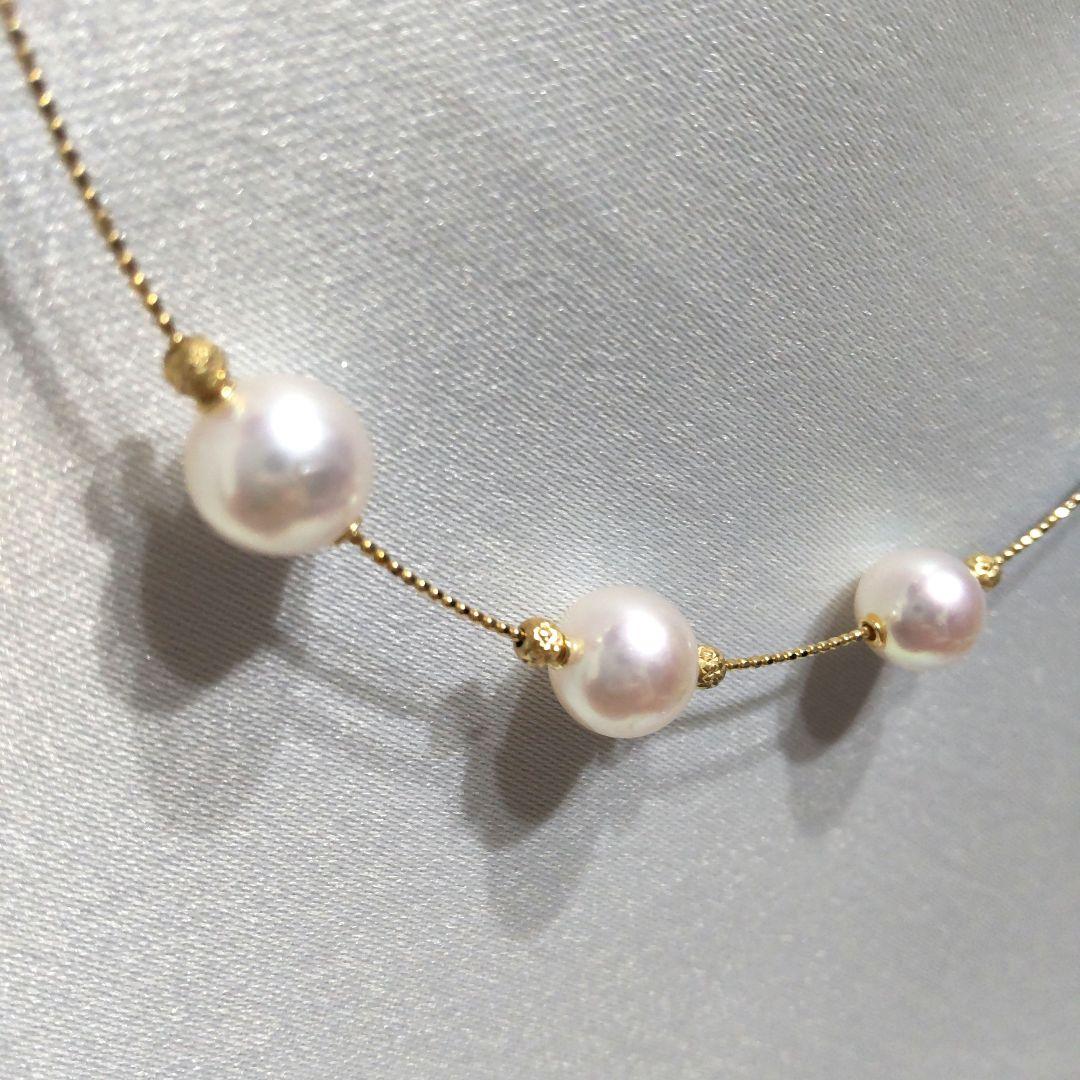 マルコちゃん【未使用】ＧＳＴＶ １８Ｋ ＹＧ アコヤ真珠 オメガネックレス