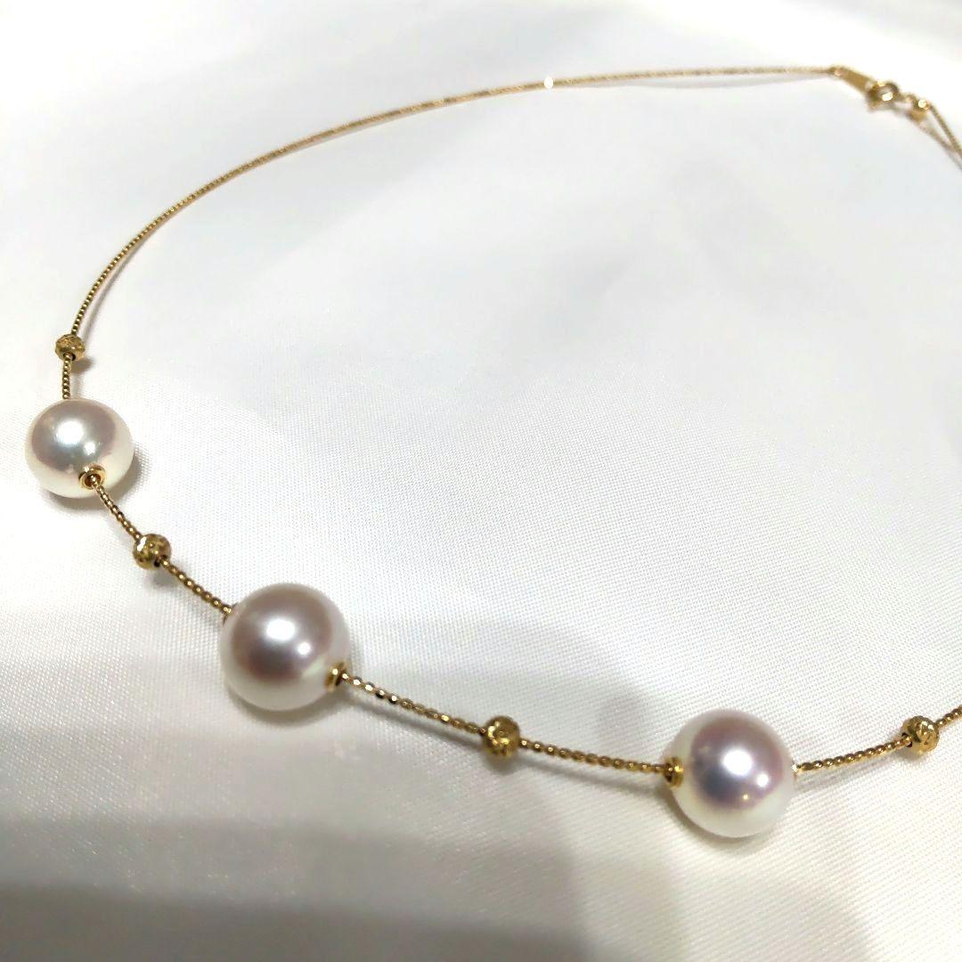 マルコちゃん【未使用】ＧＳＴＶ １８Ｋ ＹＧ アコヤ真珠 オメガネックレス