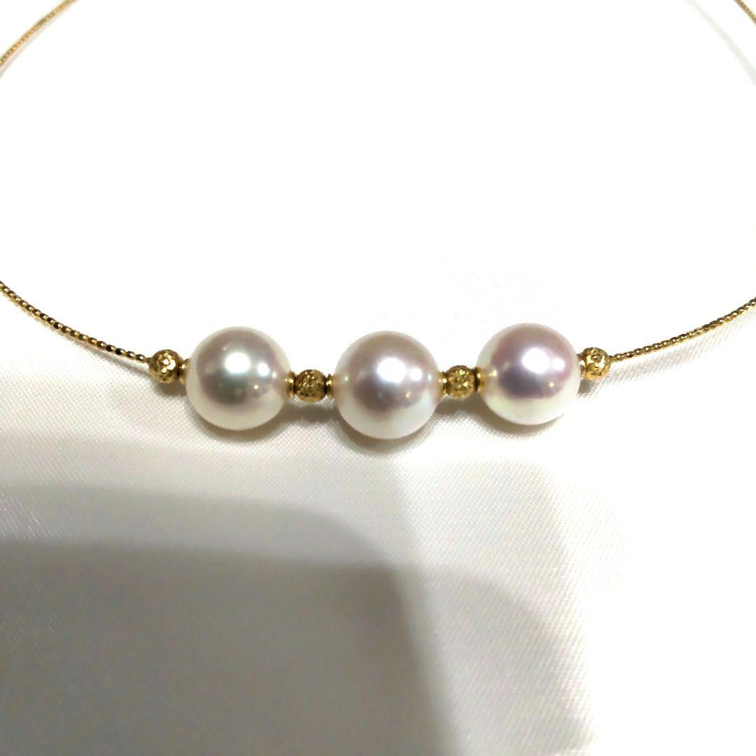 マルコちゃん【未使用】ＧＳＴＶ １８Ｋ ＹＧ アコヤ真珠 オメガネックレス