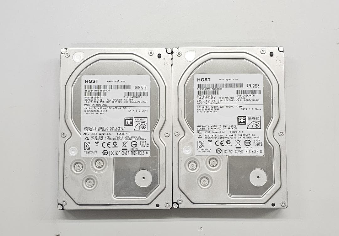 ③HGST　4TB 2 台セット 計8TB　HMS5C4040ALE640