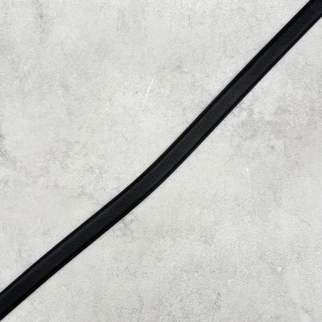 美品 サンローランパリ レザーベルト YSL ロゴデザイン ゴールド金具 黒