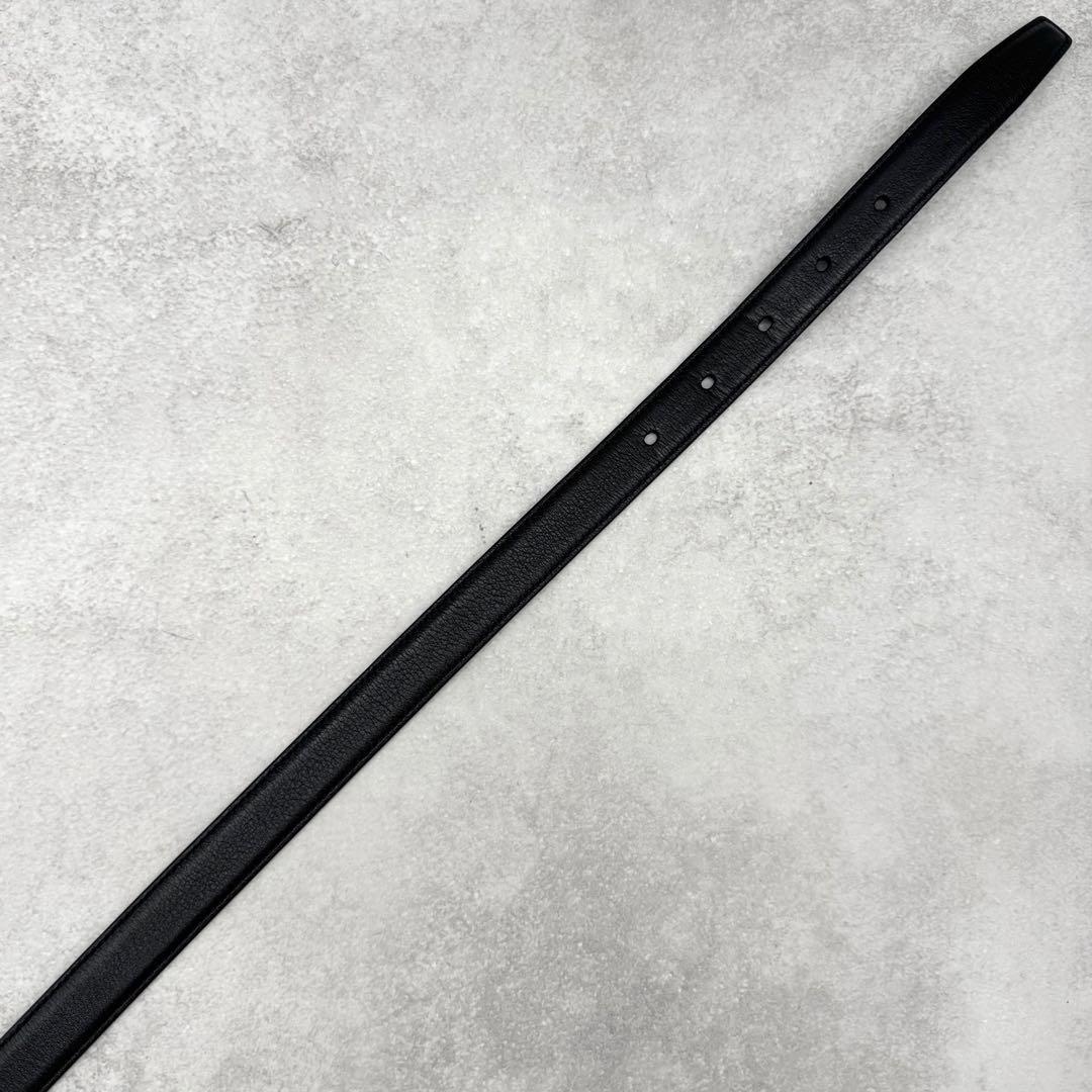 美品 サンローランパリ レザーベルト YSL ロゴデザイン ゴールド金具 黒