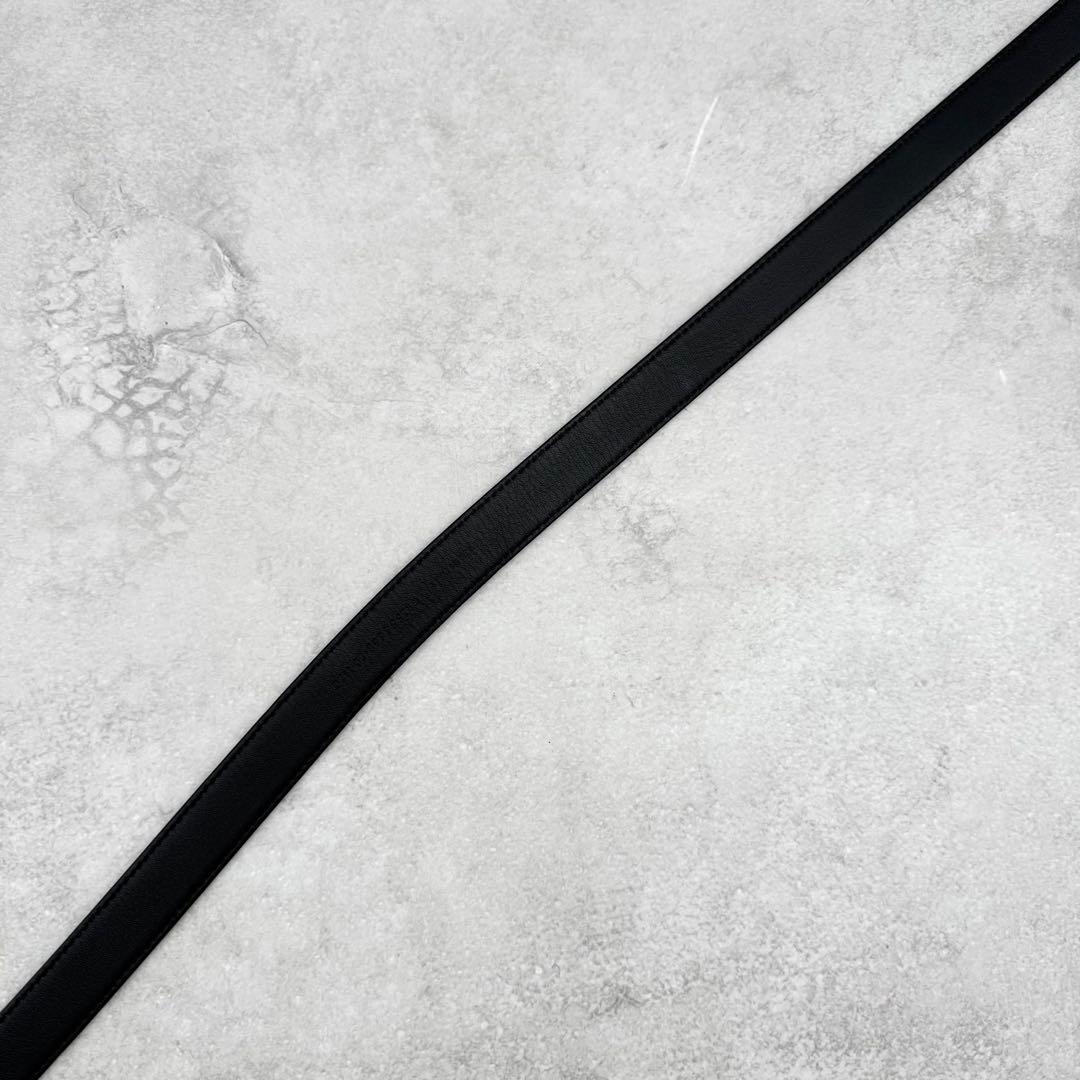 美品 サンローランパリ レザーベルト YSL ロゴデザイン ゴールド金具 黒