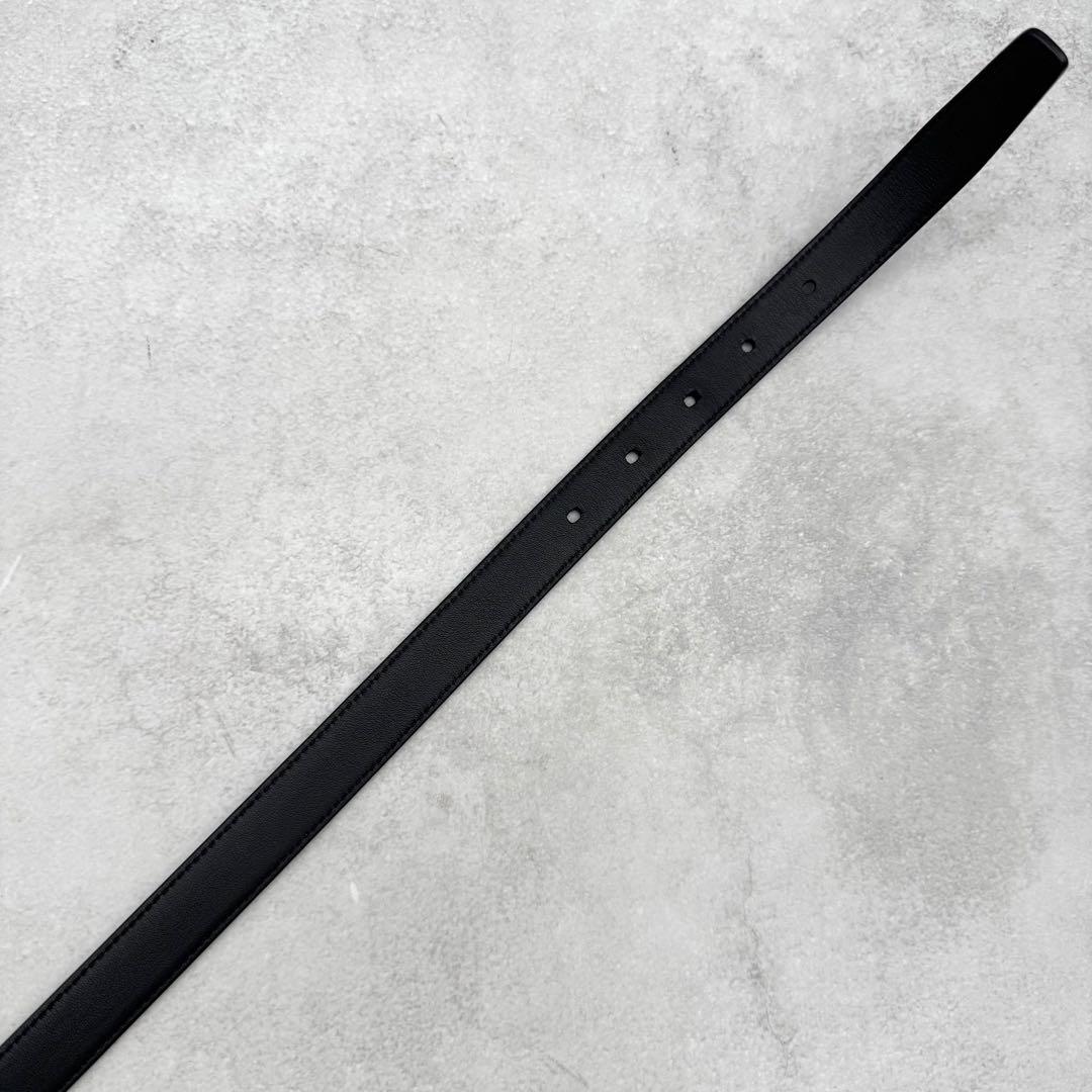 美品 サンローランパリ レザーベルト YSL ロゴデザイン ゴールド金具 黒