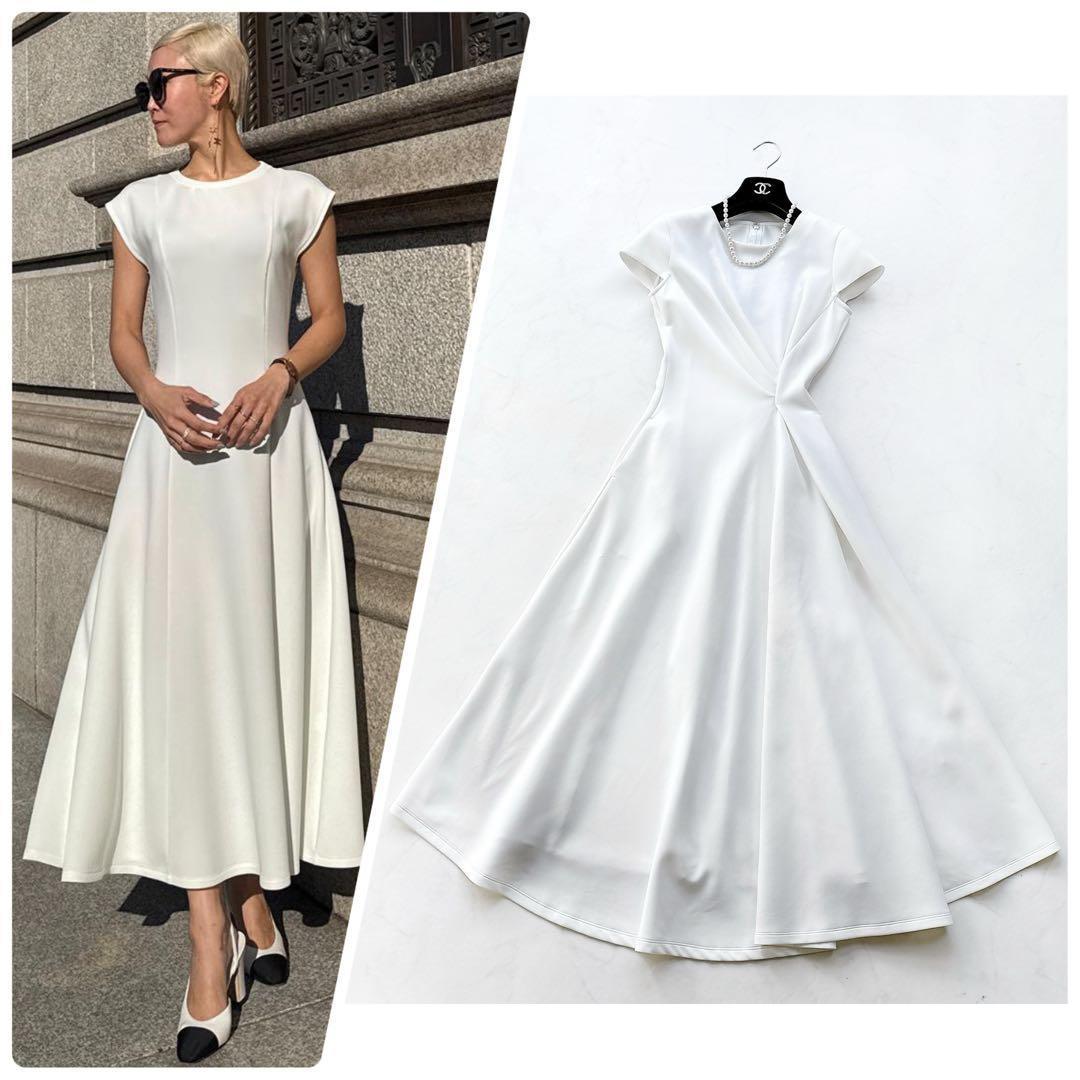 【JENNE】25SS ケリーライクドレープカットワンピース　フレアドレス　S