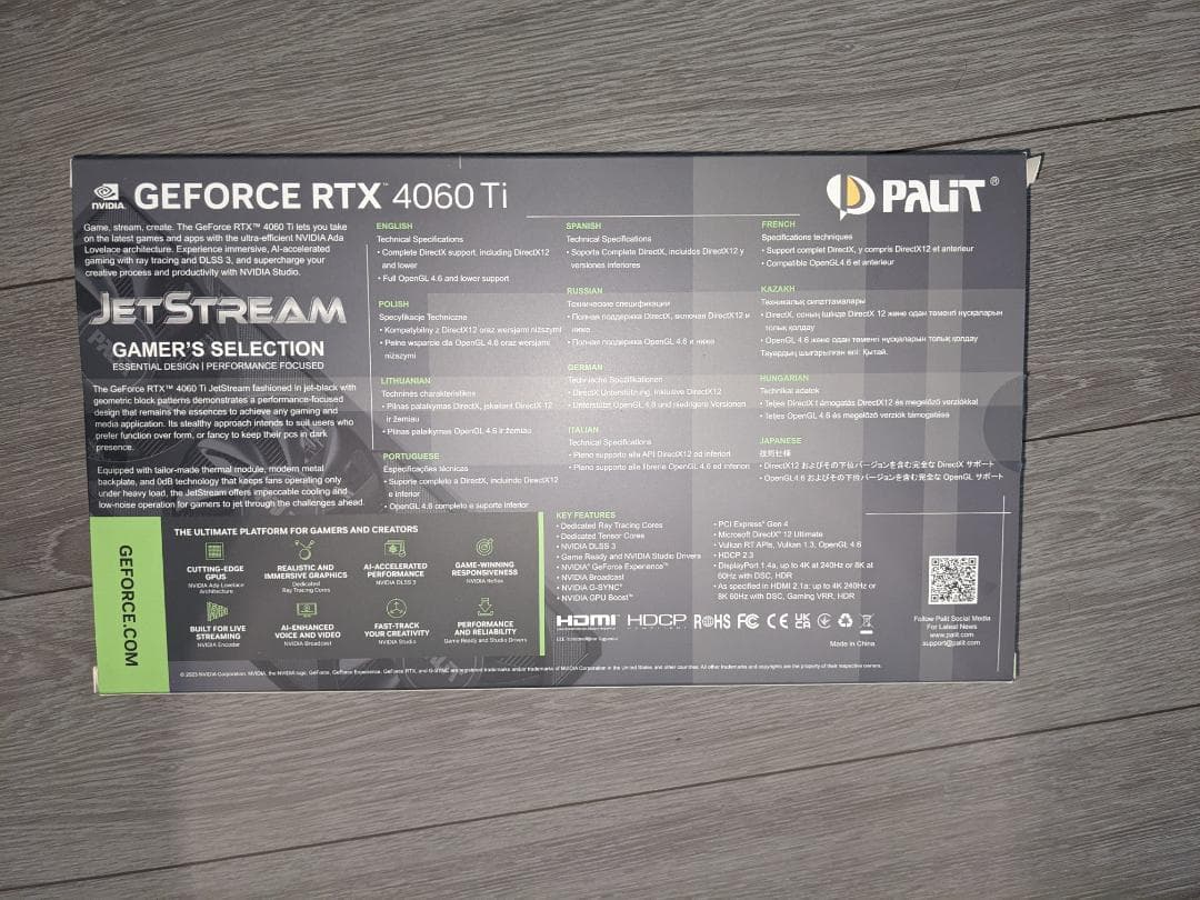 Palit GeforceRTX4060Ti 16GB グラフィックボード
