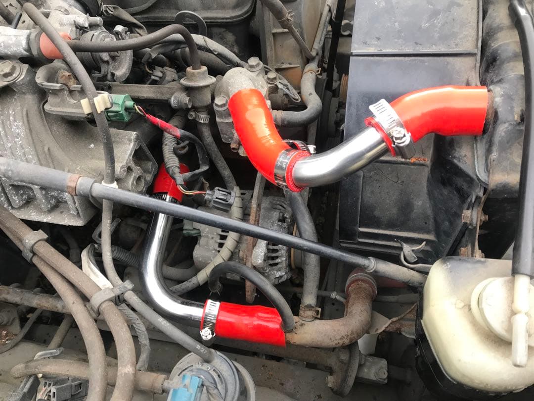 【しん様オーダー専用】ジムニーJA11ラジエターホース3点setSUSパイプMT