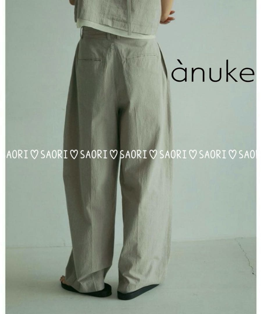 anuke【未使用に近い】Check Tuck Pants