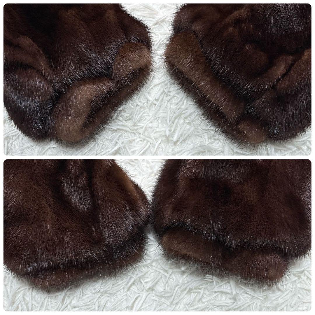 エンバ 毛皮 コート 13号 XL リアルファー ブラウン