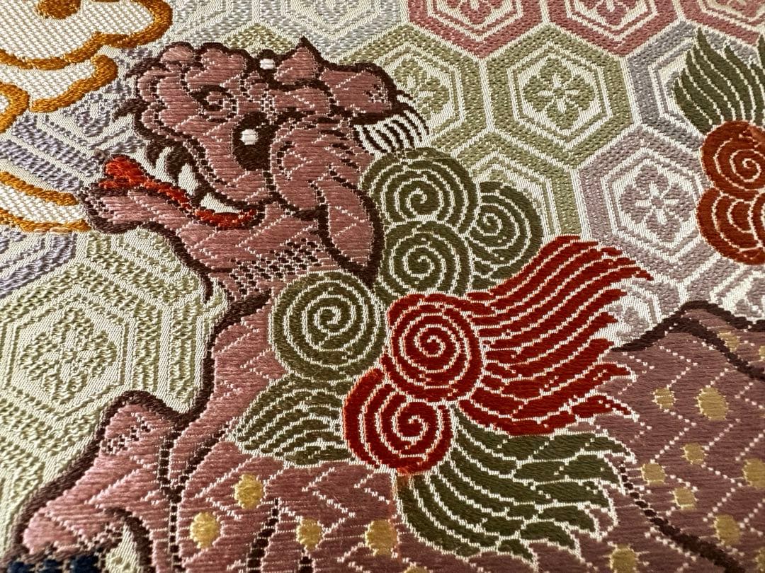 ☆★ 唐織 袋帯 利休唐文 唐獅子紋様 ★☆