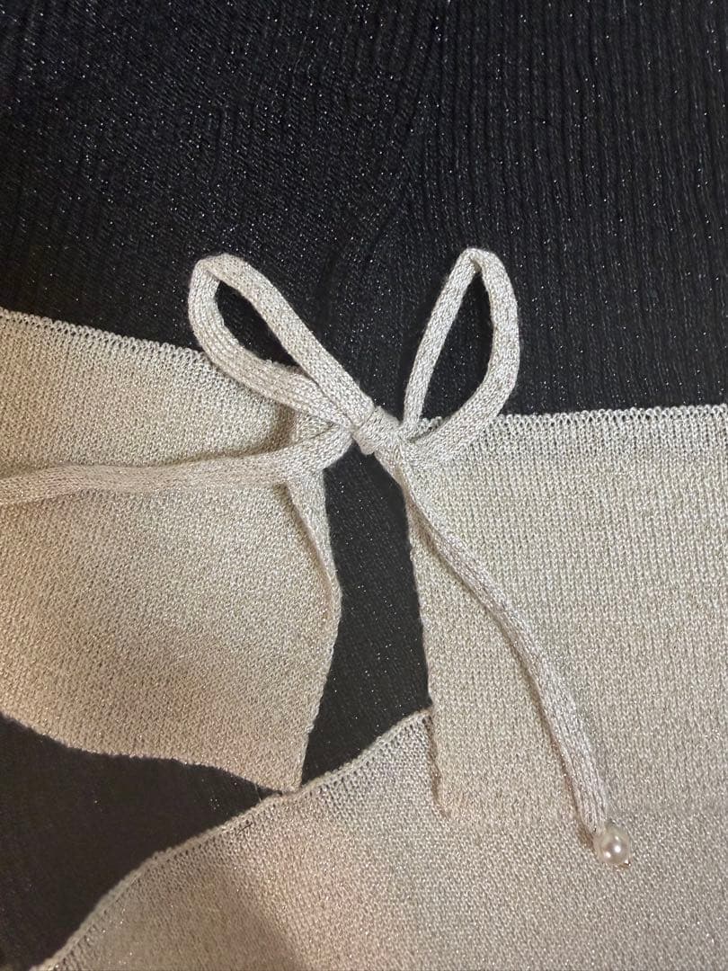 スーパービューティー❤︎ ラメ入り配色デザイン花モチーフニットアンサンブル44