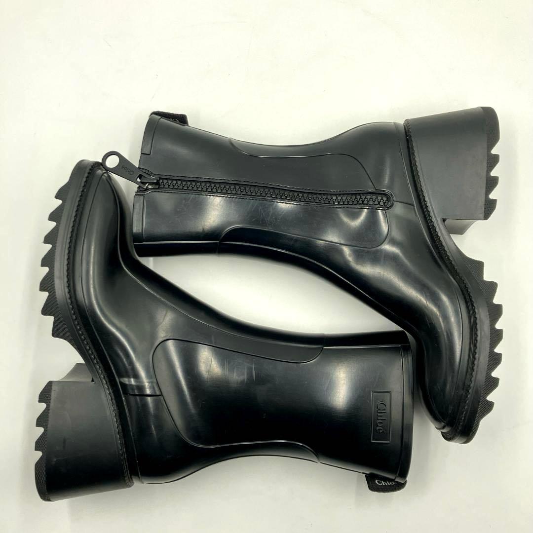 【美品】Chloé　8.6万 BETTY レインブーツ ラバー ブラック 40